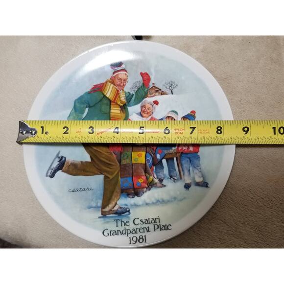 The Skating Lesson Grandparent Plate 1981 Plates Fine China Joseph Csatari Vtg - Picture 7 of 7